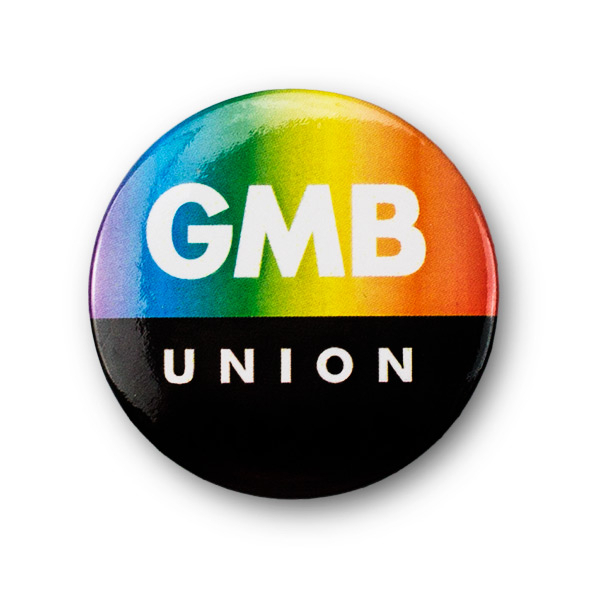 GMB Union 38mm Tin Badge GMB - Experts in the World of Work