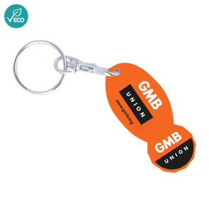 Oval Trolley Coin Stick keyring (Personalised)