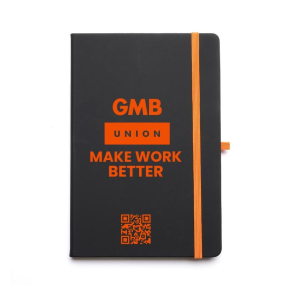 A5 Black Notebook With Coloured Elastic Closure