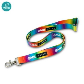 PRIDE Rainbow 20mm Recycled PET lanyard
